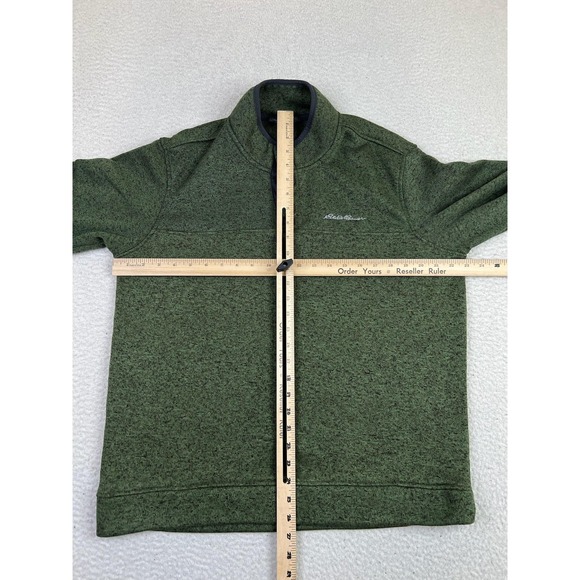 Eddie Bauer Pullover Mens Large Green Radiator Fleece Snap Mock Neck Outdoors - Picture 8 of 9